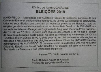 EDITAL DE CONVOCAÃ?Ã?O DE ELEIÃ?Ã?ES 2019