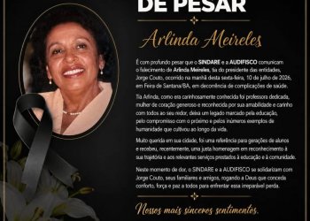 NOTA DE PESAR - Arlinda Meireles 